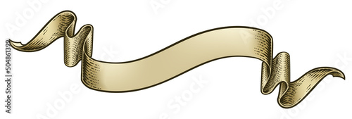 Scroll Vintage Woodcut Banner Paper Ribbon Drawing