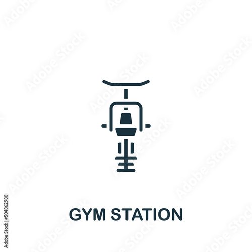 Gym Station icon. Monochrome simple Fitness icon for templates, web design and infographics