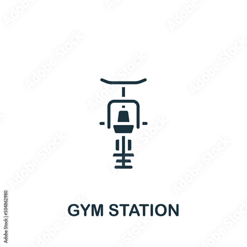 Gym Station icon. Monochrome simple Fitness icon for templates, web design and infographics