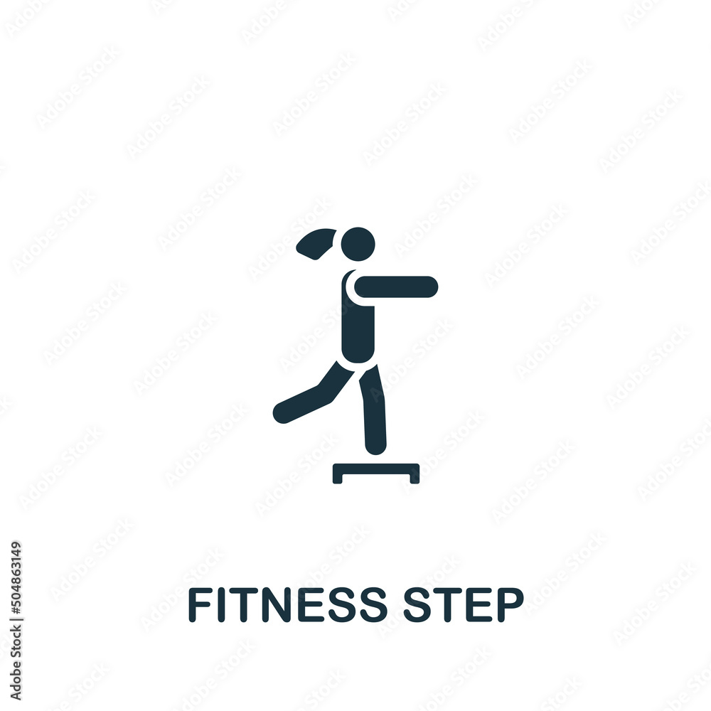 Fitness Step icon. Monochrome simple Fitness icon for templates, web design and infographics Fitness Step icon. Monochrome simple Fitness icon for templates, web design and infographics