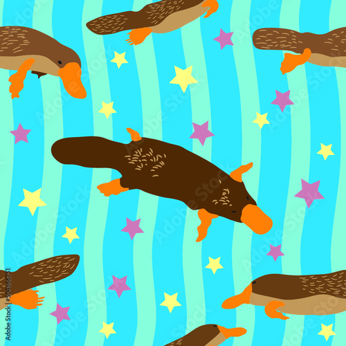 Australian Platypus Repeat Pattern 1