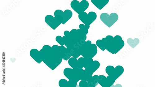 Colorful love hearts icons animation pattern white background. Valentine's day special