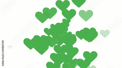 Colorful love hearts icons animation pattern white background. Valentine's day special