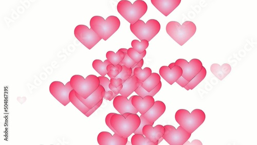 Colorful love hearts icons animation pattern white background. Valentine's day special