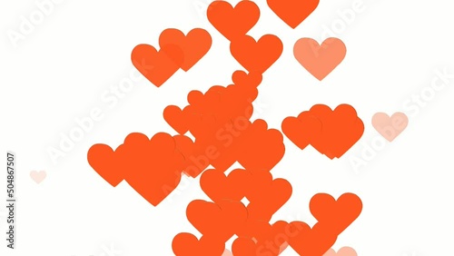 Colorful love hearts icons animation pattern white background. Valentine's day special