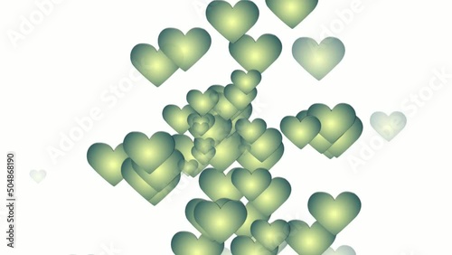 Colorful love hearts icons animation cartoon white background. Valentine's day special
