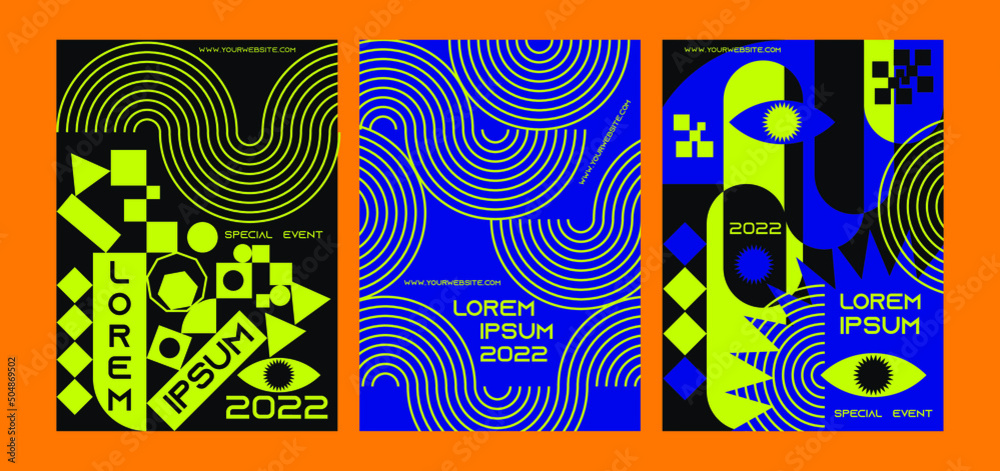 Obraz premium Maximalist Geomatric Design Poster Trends Modern
