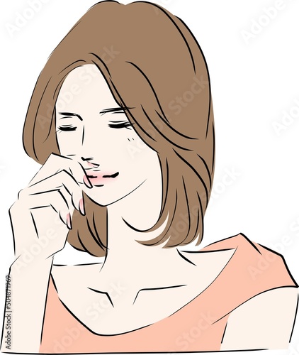 恥ずかしがる女性