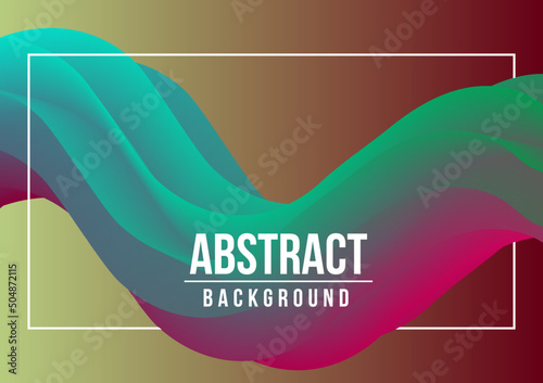 Red and green fluid wave. Duotone geometric compositions with gradient 3d flow shape.