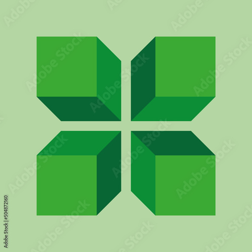 green 3d building blocks