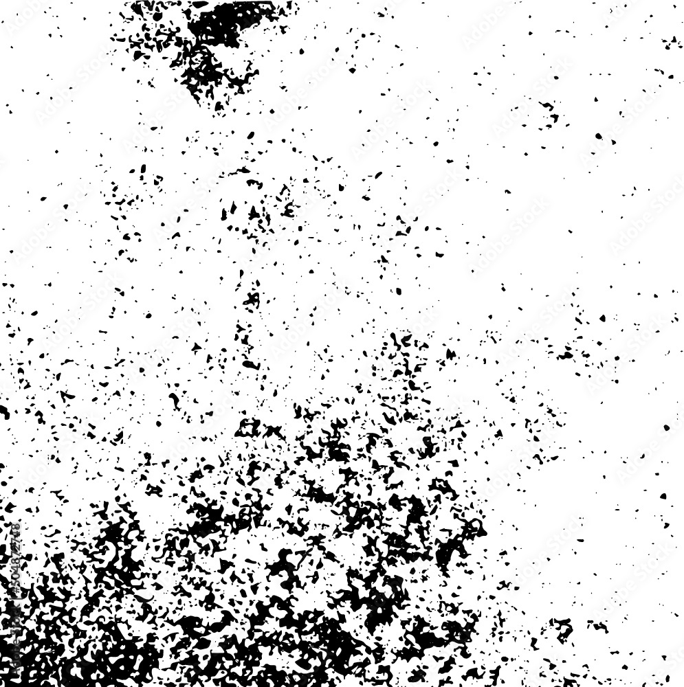 Natural grunge texture with noise and grain. Black stains on transparent white background.

