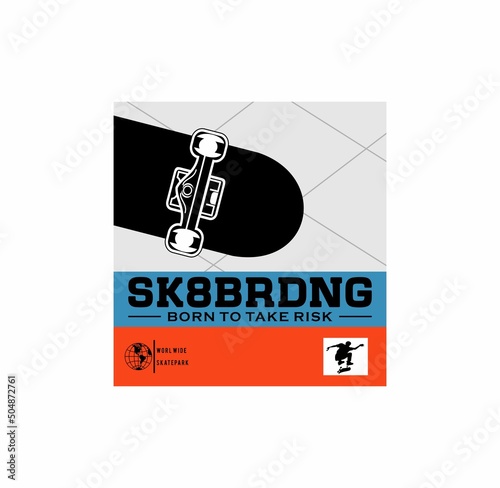 Freestyle Skateboarding New York City, Skatepark Typography design for print t shirt 