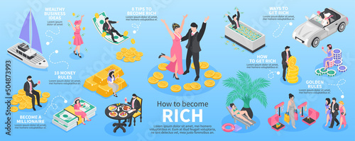 Rich People Isometric Infographics