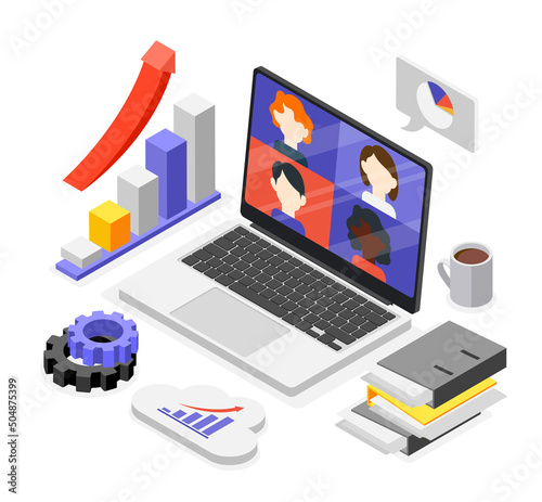 Business Training Isometric Composition