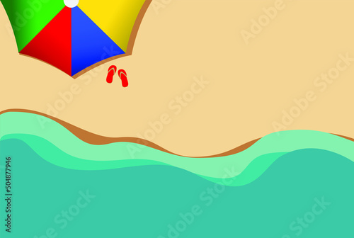 Beach Umbrella, summer concept - stock illustration