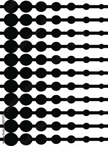  Circles ornament. Dots background. Polka dot. Black and white.Vector illustration of seamless black dot pattern with different grunge effect rounded spots isolated on white background.