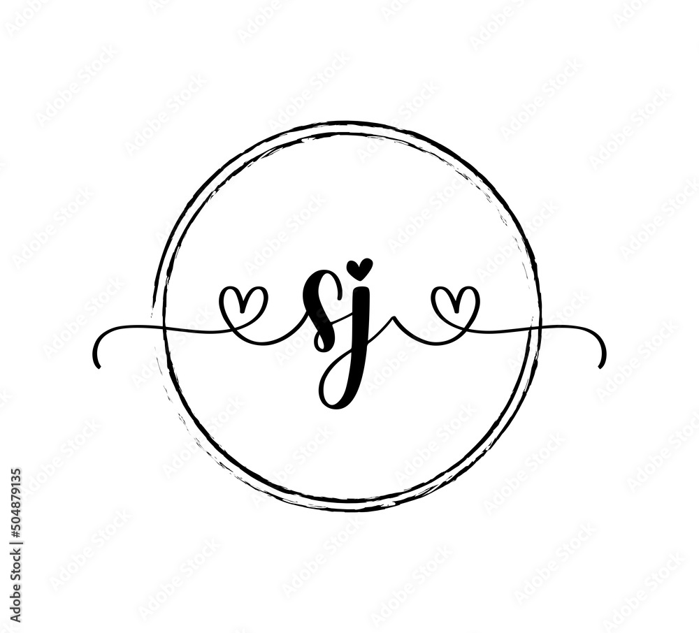 SJ Letter Initial beauty monogram and elegant logo design, handwriting logo of initial signature, wedding, fashion, floral SJ Letter Initial beauty monogram and elegant logo design, handwriting logo of initial signature, wedding, fashion, floral
