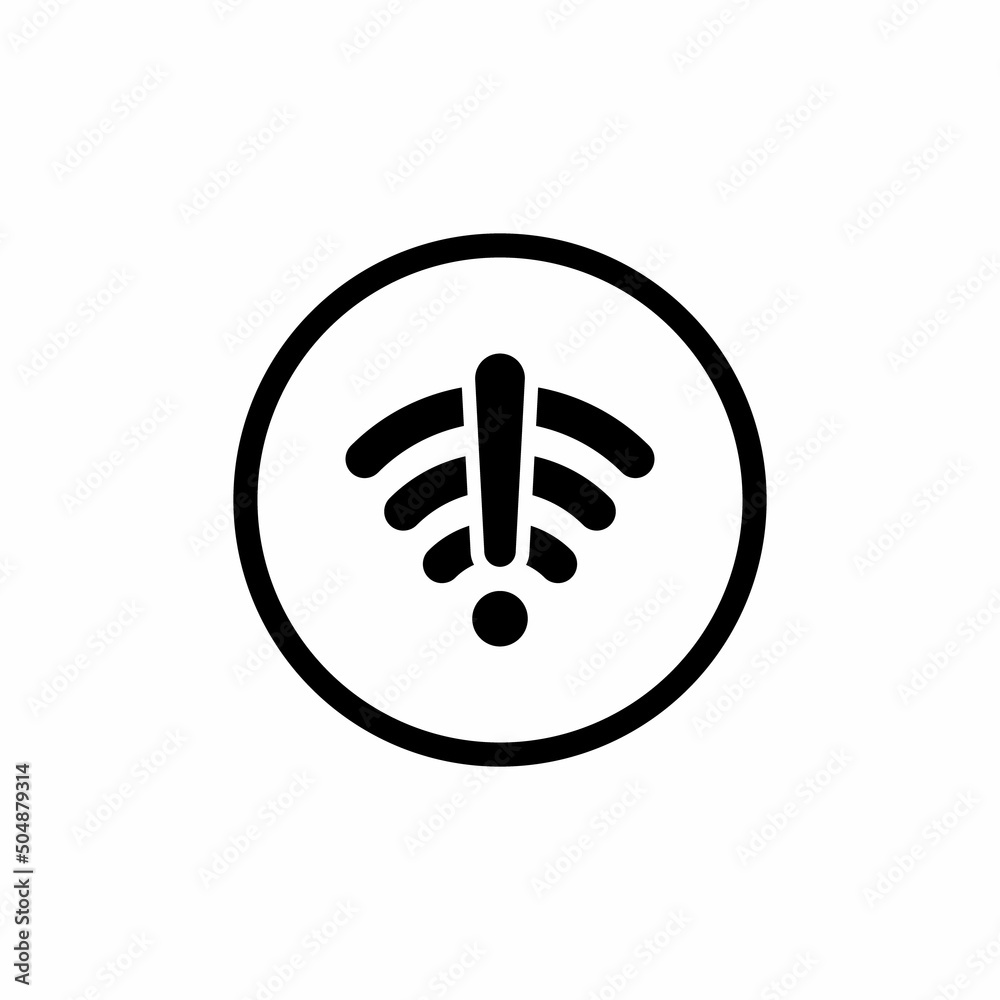 Wifi off, No internet connection icon vector in circle line Wifi off, No internet connection icon vector in circle line