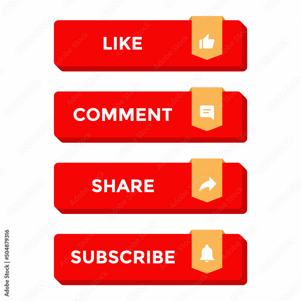 3d icon set for promote streaming channel. Like, comment, share, and subscribe 3d icon set for promote streaming channel. Like, comment, share, and subscribe
