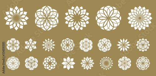 Flower of life vector ancient esoteric symbol big vector set.