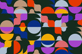 Modernism Aesthetics Inspired Vector Graphic Pattern Made With Abstract Geometric Shapes