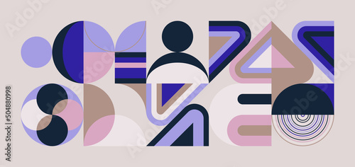 Scandi Art Made With Scandinavian Inspired Graphics Using Abstract Vector Geometric Shapes
