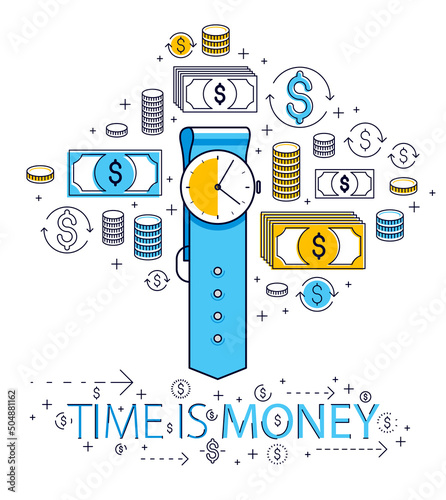 Time is money concept, hand...