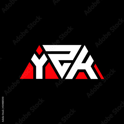 Fototapeta Naklejka Na Ścianę i Meble -  YZK triangle letter logo design with triangle shape. YZK triangle logo design monogram. YZK triangle vector logo template with red color. YZK triangular logo Simple, Elegant, and Luxurious Logo...