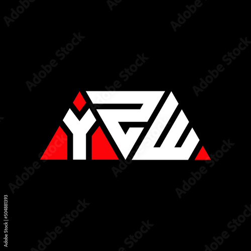 Fototapeta Naklejka Na Ścianę i Meble -  YZW triangle letter logo design with triangle shape. YZW triangle logo design monogram. YZW triangle vector logo template with red color. YZW triangular logo Simple, Elegant, and Luxurious Logo...