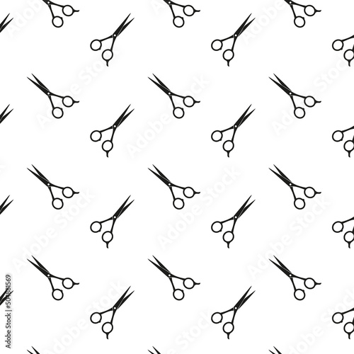 Print hairdressing scissors vector pattern for printing
