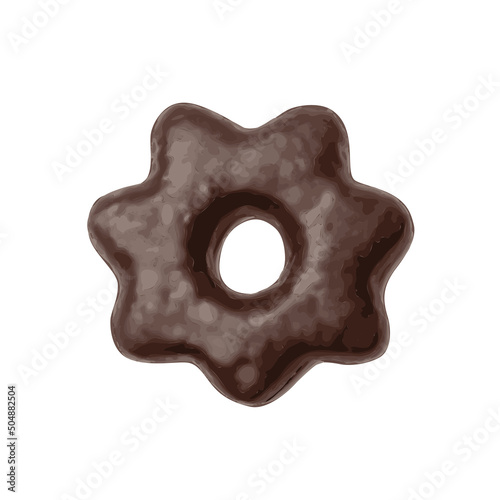 Chocolate Gingerbread Isolated, Star Shaped Pryanik