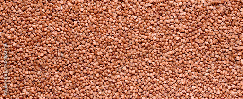 buckwheat grain closeup background for design photo