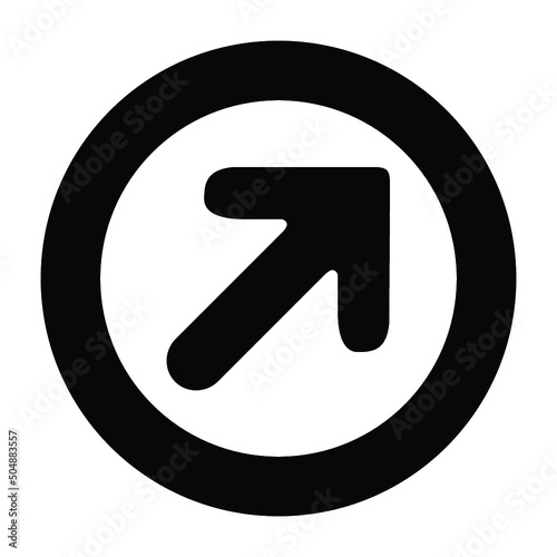 Black solid icon for Arrow top right
