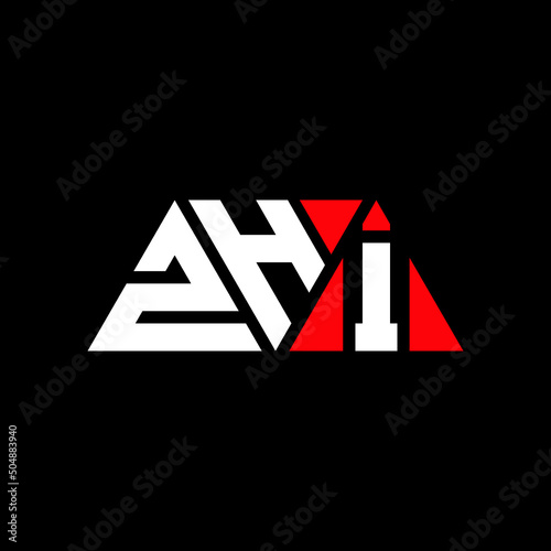 ZHI triangle letter logo design with triangle shape. ZHI triangle logo design monogram. ZHI triangle vector logo template with red color. ZHI triangular logo Simple, Elegant, and Luxurious Logo... photo