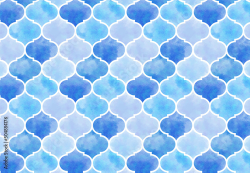watercolor seamless moroccan pattern for banners, cards, flyers, social media wallpapers, etc.