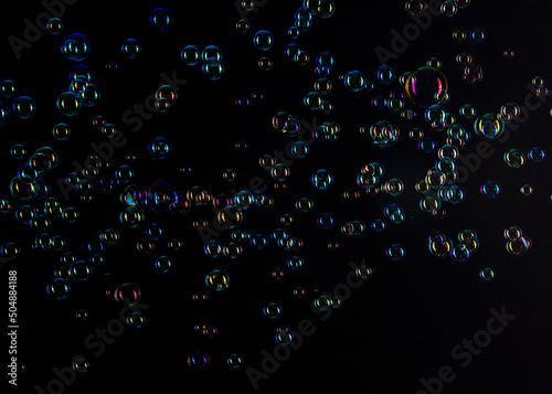 soap bubbles in the air
