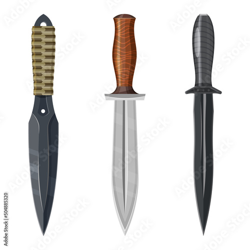 Knives and combat weapon blades or hunt daggers
