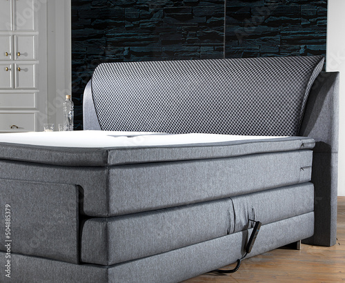 Gray color headboard with mattress , sleep product