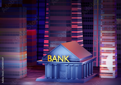 A bank against the backdrop...