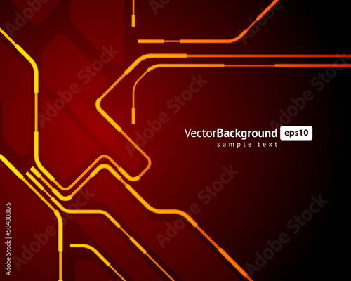 Dark microcircuit chip illuminated structure cyberspace connection engineering information poster background template vector illustration. Industrial system microprocessor technology flyer wallpaper