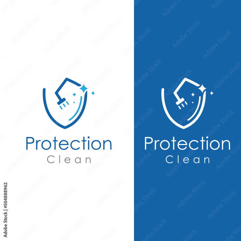 Cleaning logo, cleaning protection logo and house cleaning logo.With a template illustration vector design concept. Cleaning logo, cleaning protection logo and house cleaning logo.With a template illustration vector design concept.