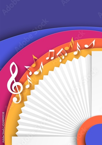 Music abstract background with clef and notes