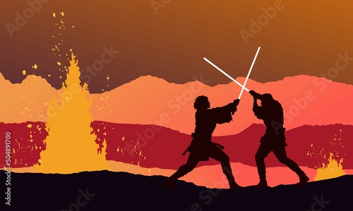 silhouette of a person Sword Fighting