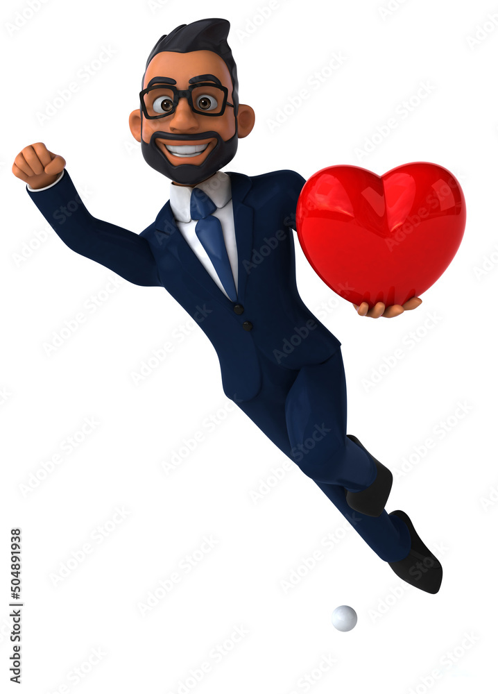 Fun 3D cartoon illustration of an indian businessman Fun 3D cartoon illustration of an indian businessman