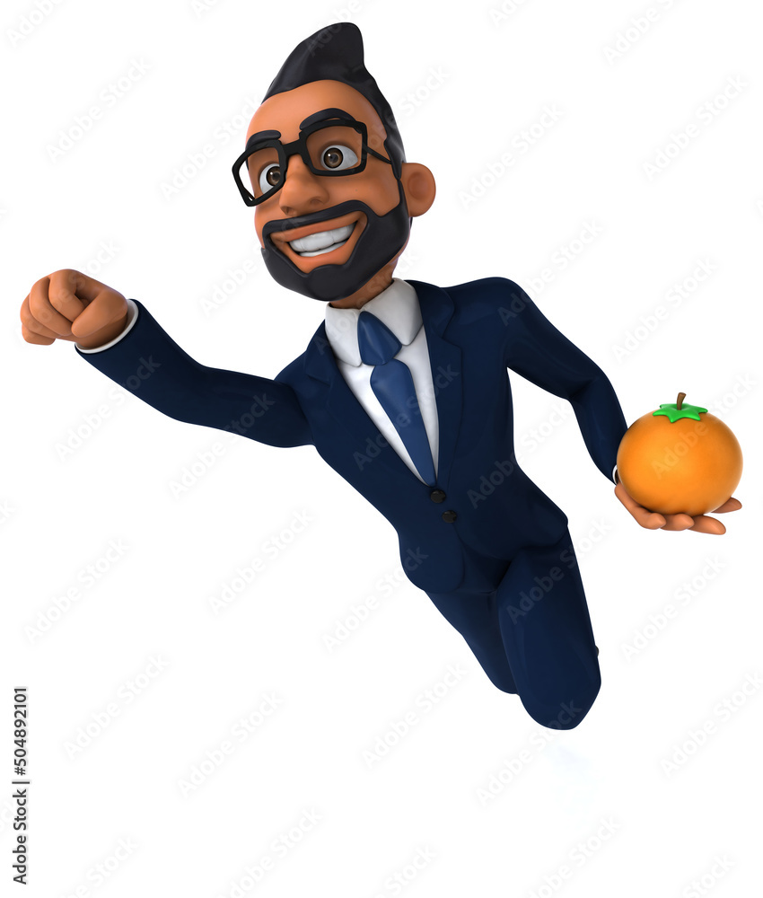 Fun 3D cartoon illustration of an indian businessman Fun 3D cartoon illustration of an indian businessman