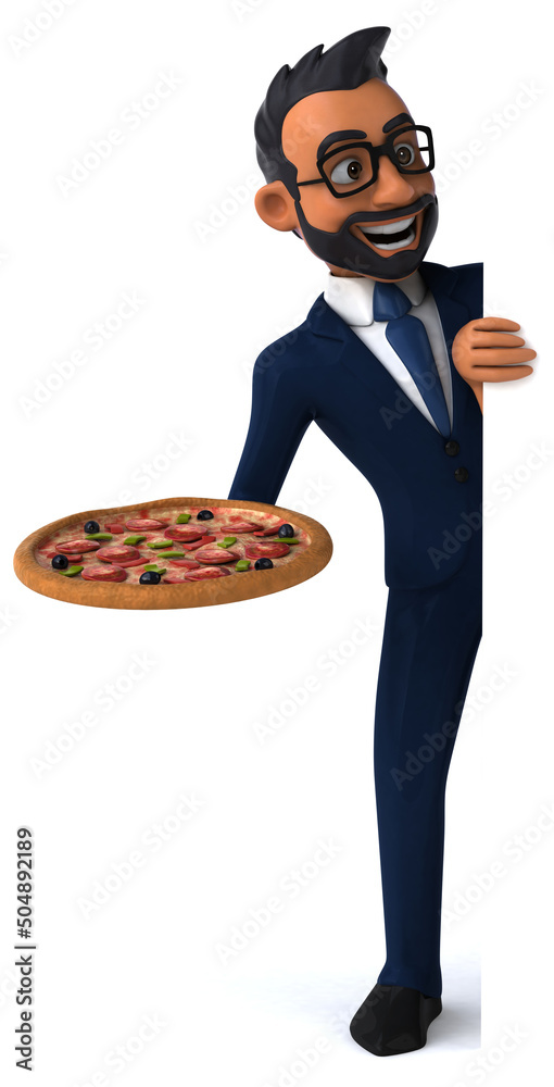 Fun 3D cartoon illustration of an indian businessman Fun 3D cartoon illustration of an indian businessman