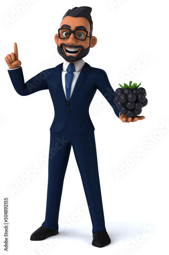 Fun 3D cartoon illustration of an indian businessman