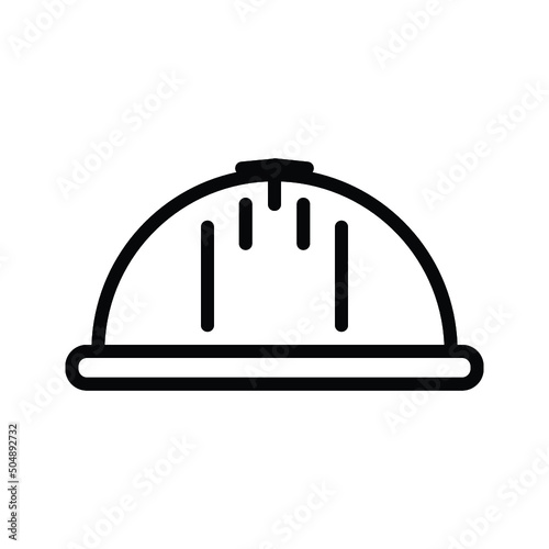 Black line icon for engineer cap