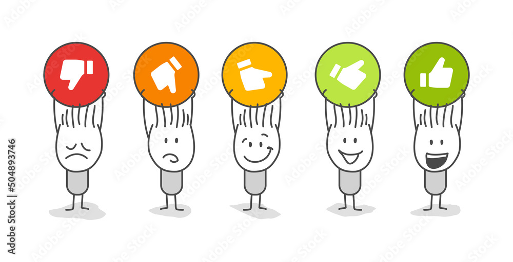 Stick Figure Rirating Stick figures. Person rating happy unhappy set. Rating, smiley, traffic ...