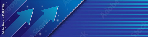 Blue arrow background, business banner, technology, grow up business